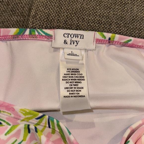 Crown & Ivy large palm tree and stripe bikini EUC - Picture 3 of 7